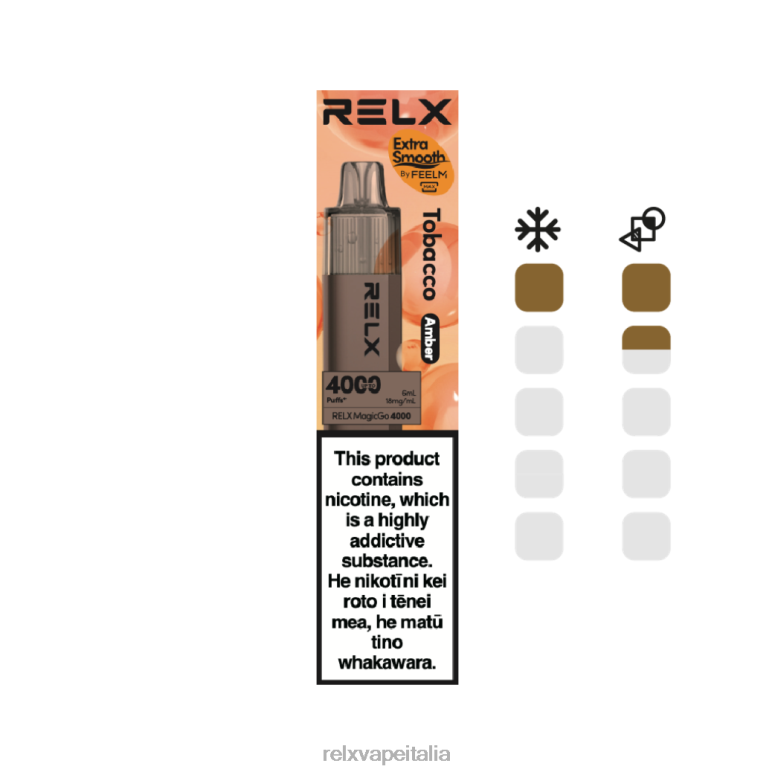 Relx Roma - RELX MagicGo 4000 vaporizzatori usa e getta tabacco (ambra) 40JX05