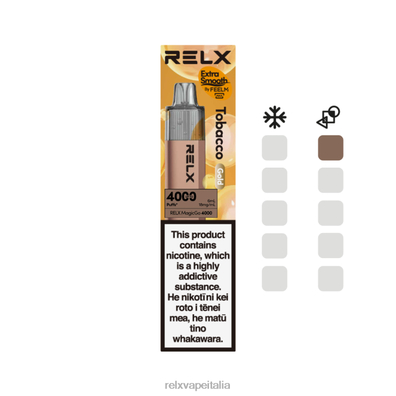 Relx Vape Italia - RELX MagicGo 4000 vaporizzatori usa e getta tabacco (oro) 40JX02